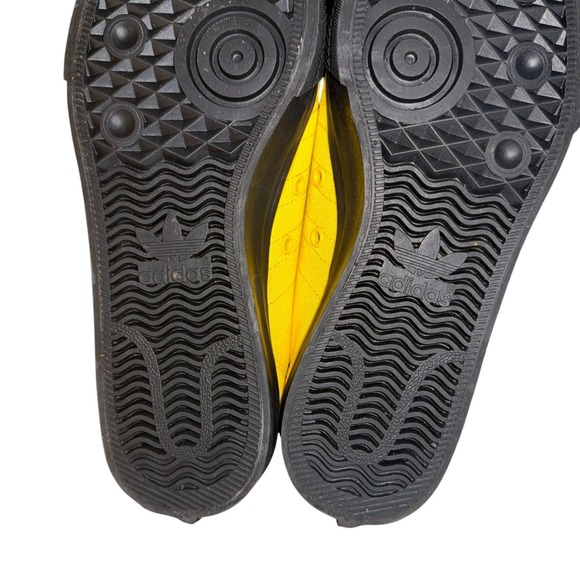 Adidas Originals Nizza MENS‎ 7.5 NWOB Yellow Core Black Canvas Sneakers HQ9866 - Picture 11 of 12